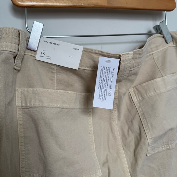NWT American Eagle ’90s Straight Stretch Khaki Pants Beige Women’s Size 16 - Picture 4 of 5
